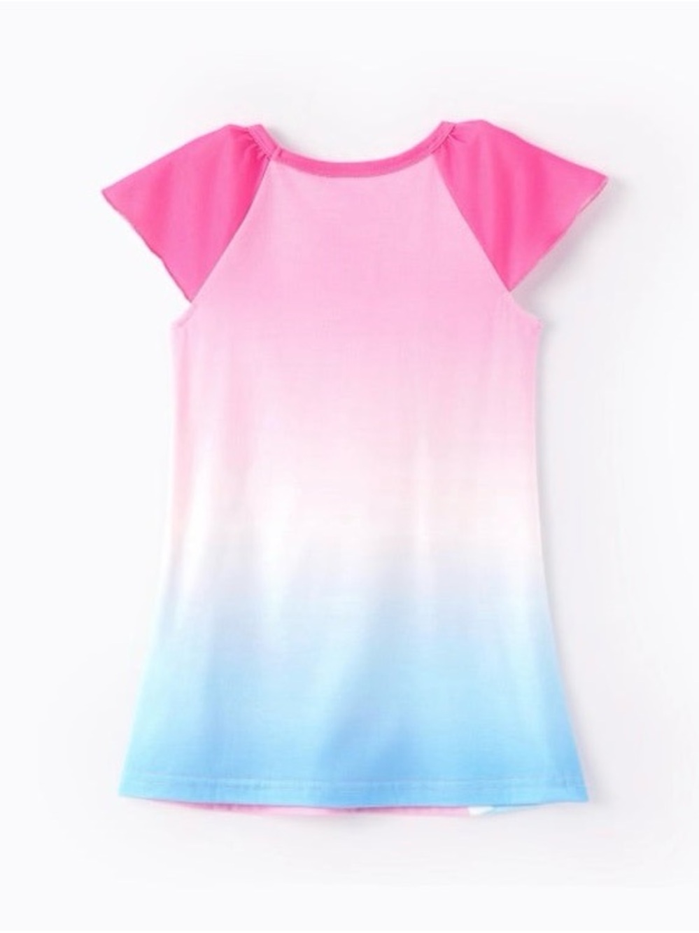 Little Pony Girl 1pc Character Rainbow Pattern Ruffled Sleeves Pajama Dress - Picture 6 of 10